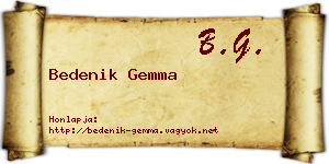 Bedenik Gemma névjegykártya